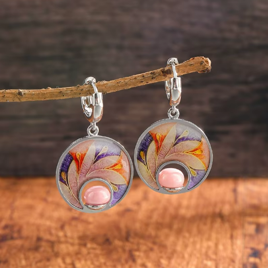 Vibrant Bloom Enamel Flower Earrings