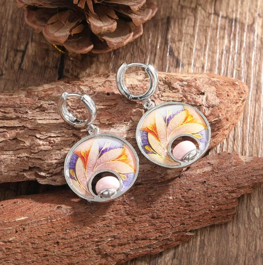 Vibrant Bloom Enamel Flower Earrings