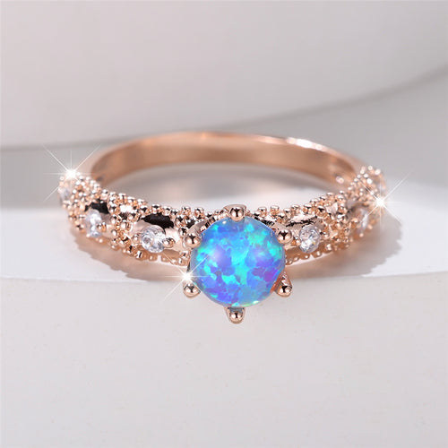 Blue Opal Heritage Ring