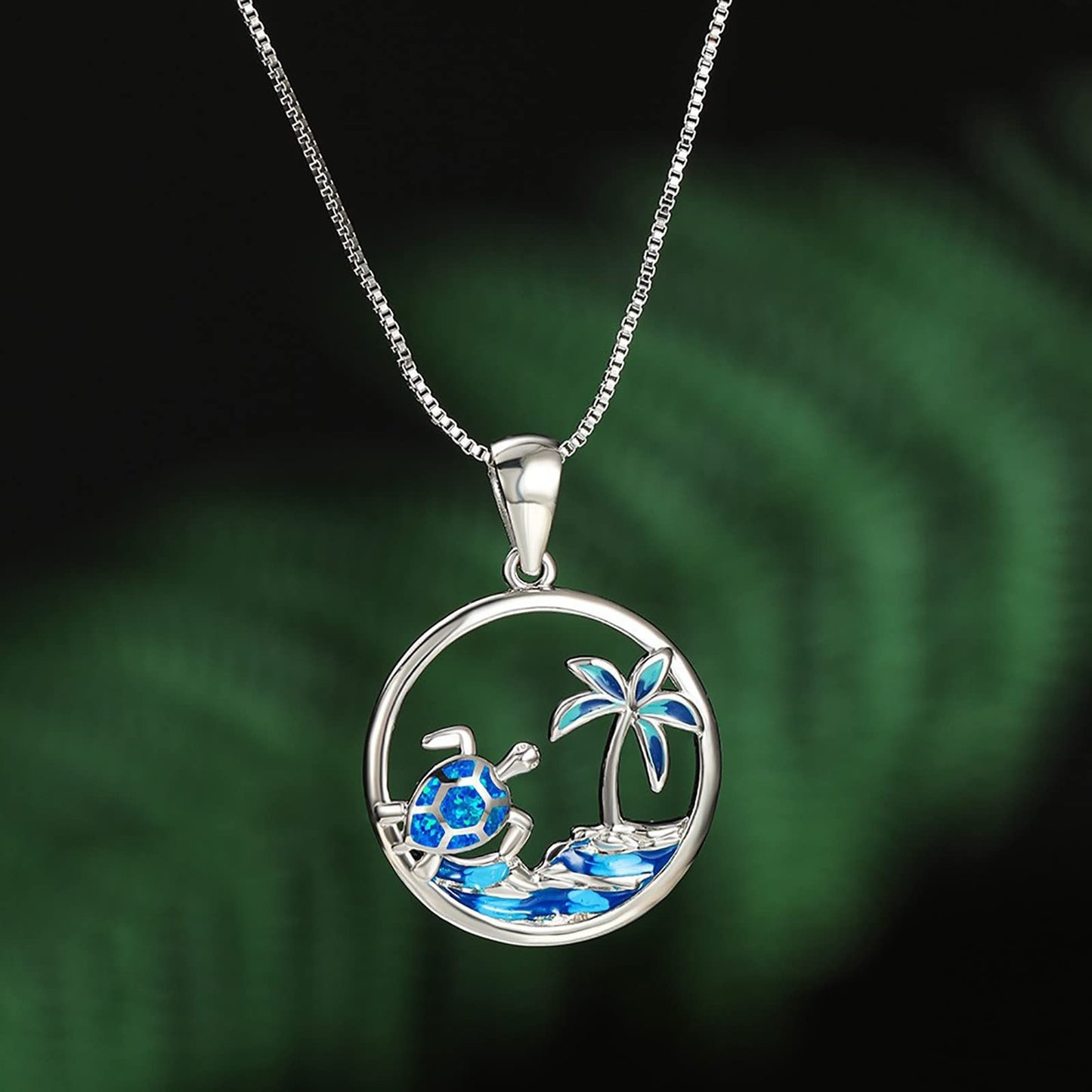 Ocean Wave Sea Turtle Necklace