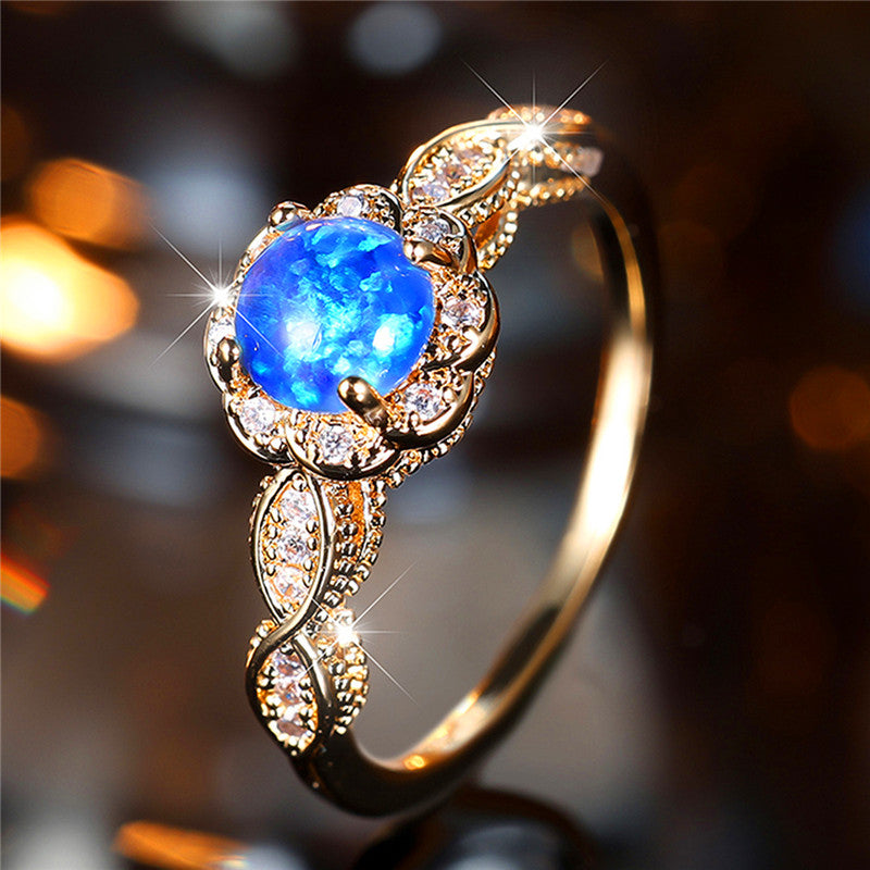 Blue Opal Luxe Engagement Ring