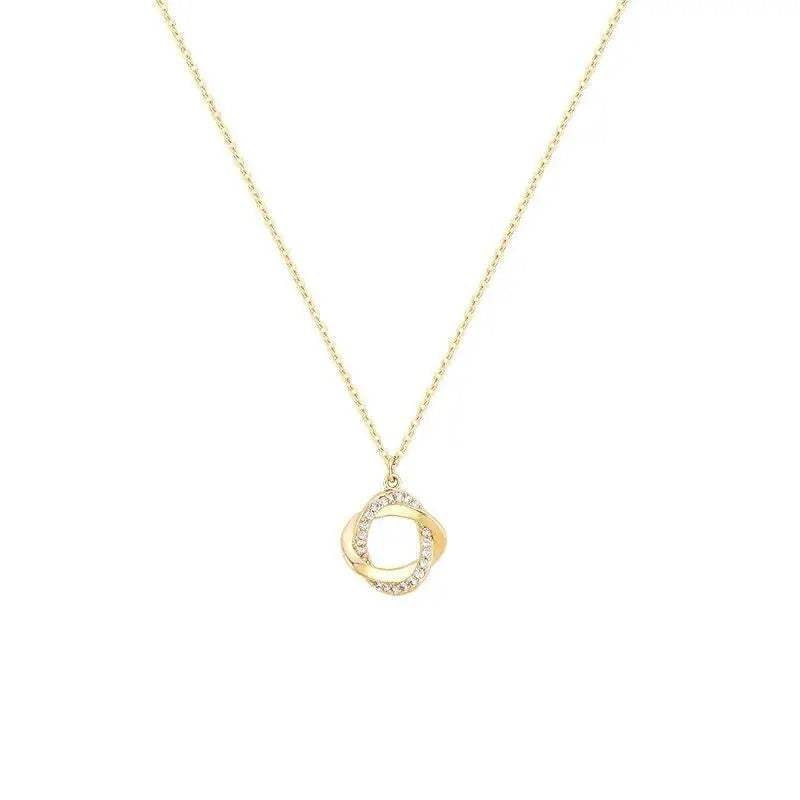 Elegant Gold-Tone Twisted Pendant Necklace