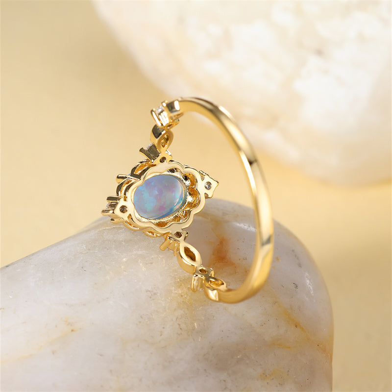 Mystic Blue Fire Opal Ring